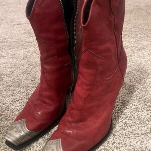 Red Leather Western Boots